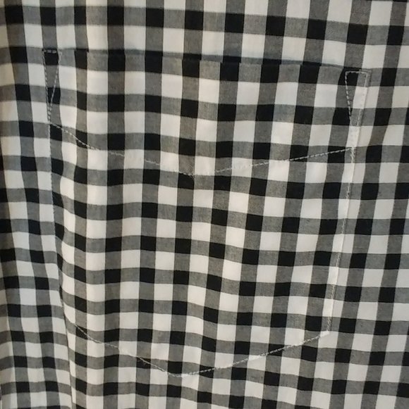 Club Monaco Slim White Black Button Down Checker Boyfriend Fit Shirt Size S/P - Picture 10 of 11